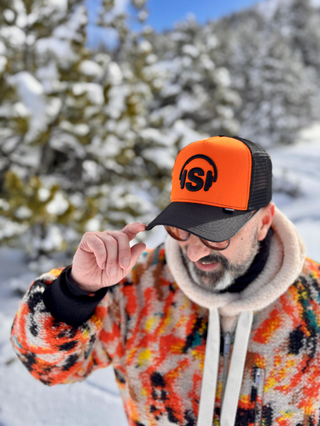 Orange Black Stereo Cap