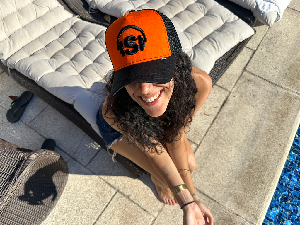Orange Black Stereo Cap